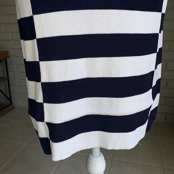 Theory Lasina Striped Navy Blue and White Sheath Dress Size Small - Picture 8 of 8
